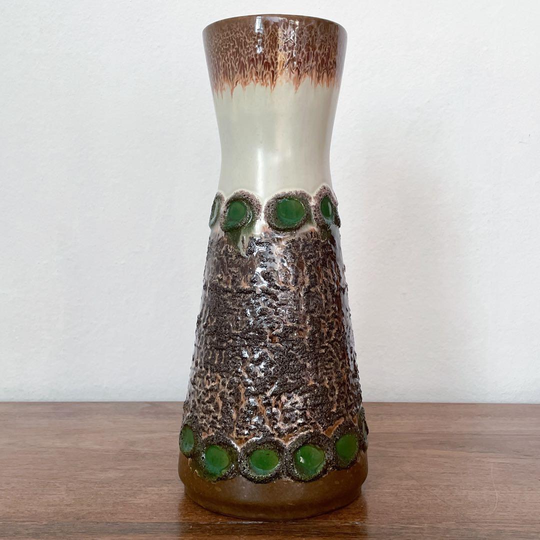 【東ドイツ Strehla大きな花瓶】fat lavaミッドセンチュリー 297