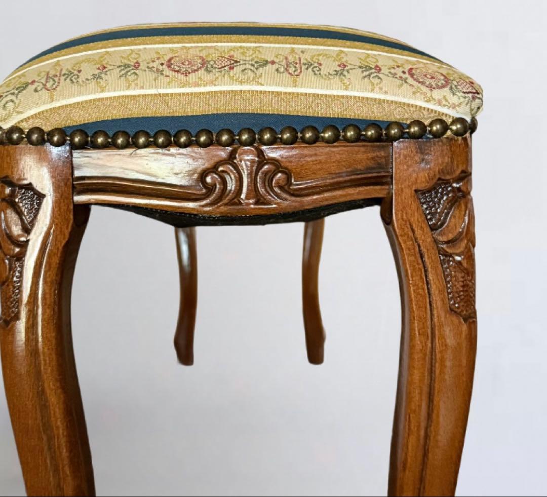 【イタリア製】猫脚オットマン・スツール、ベンチ、長椅子、腰掛け◆アンティーク調