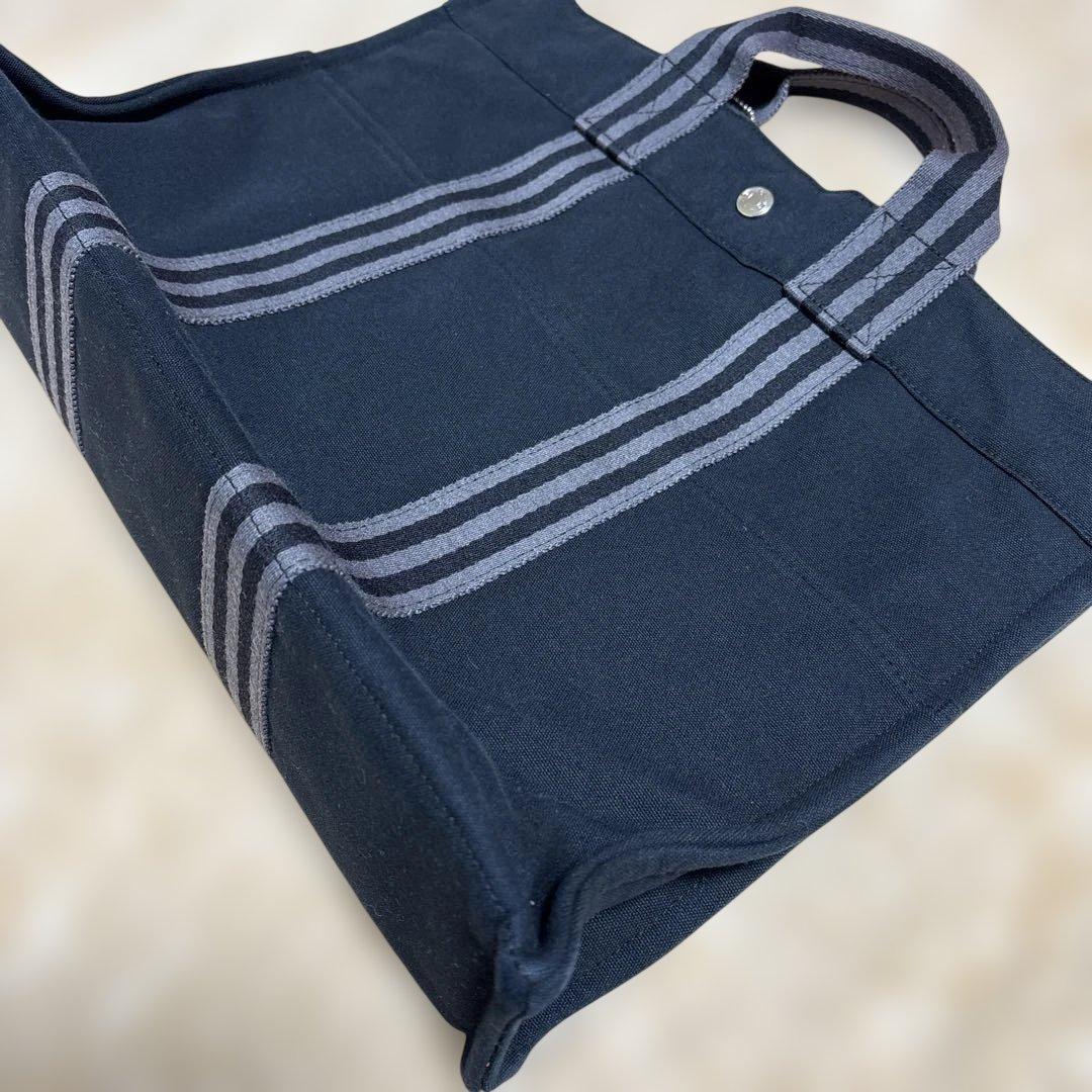 エルメス フールトゥ MMサイズ ブラックキャンバストートバッグ 【USED】