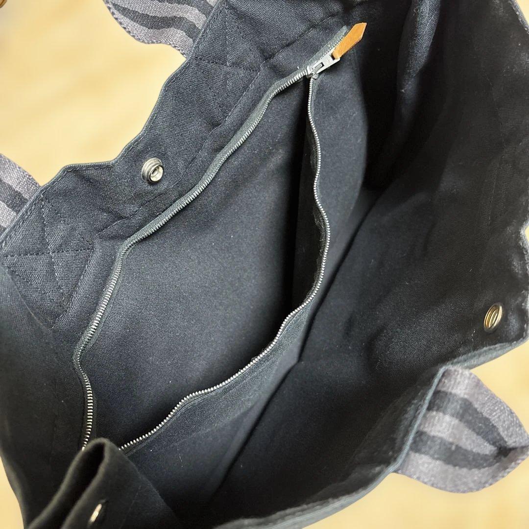 エルメス フールトゥ MMサイズ ブラックキャンバストートバッグ 【USED】