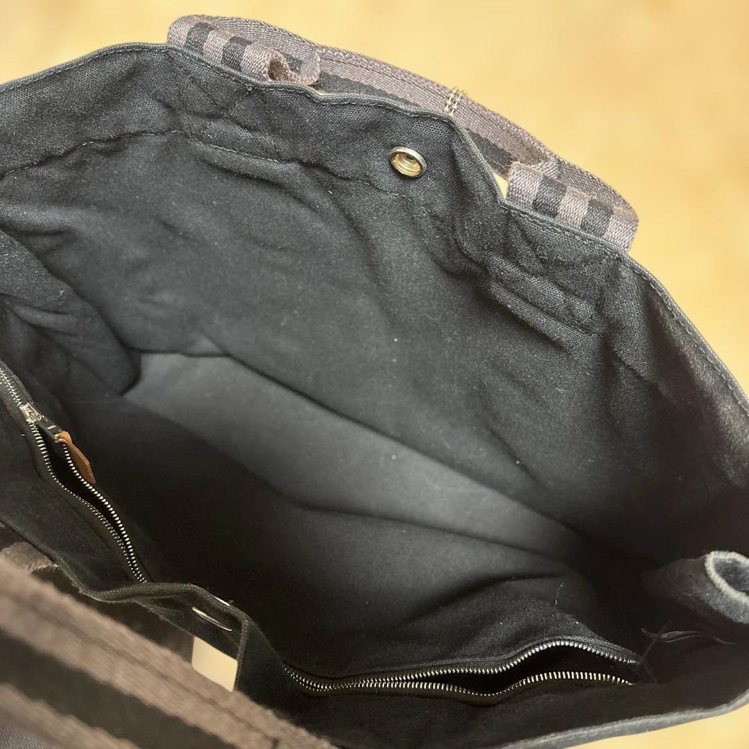 エルメス フールトゥ MMサイズ ブラックキャンバストートバッグ 【USED】