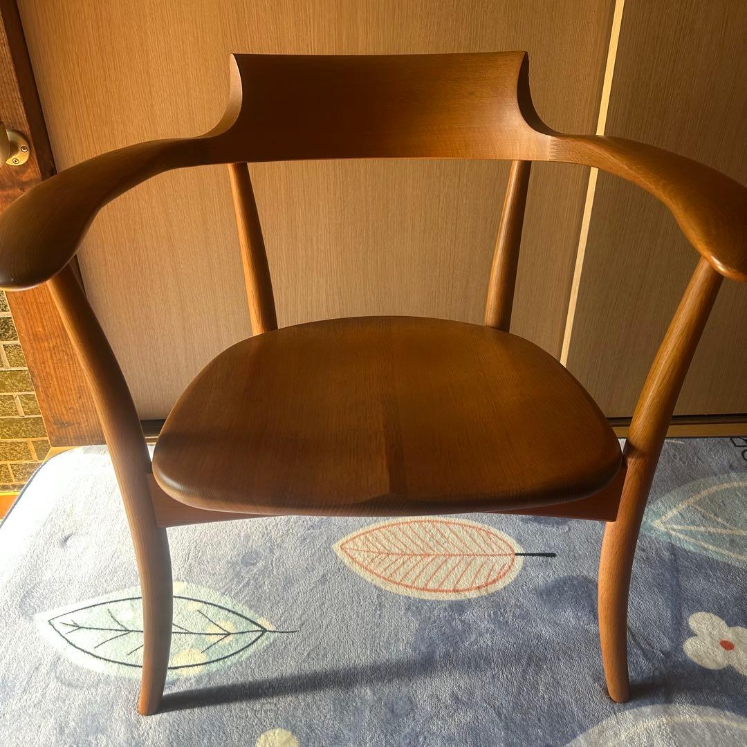 【美品】飛騨産業クレセント　CRESCENT アームチェア（板座）