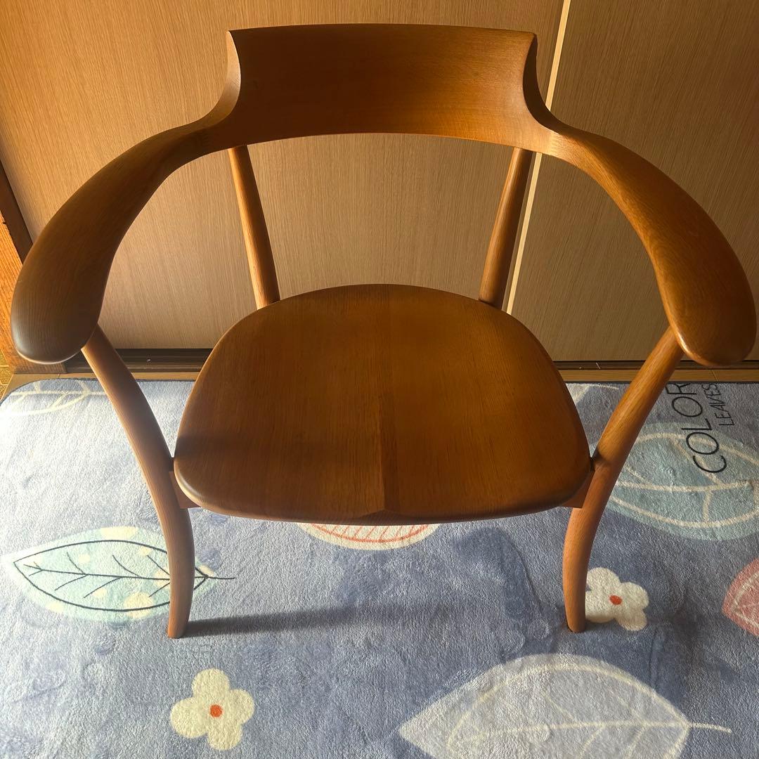 【美品】飛騨産業クレセント　CRESCENT アームチェア（板座）