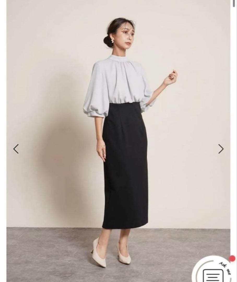 今期新品　ヤマダヤ　バックリボンワンピース　バイカラー　ドッキングワンピース