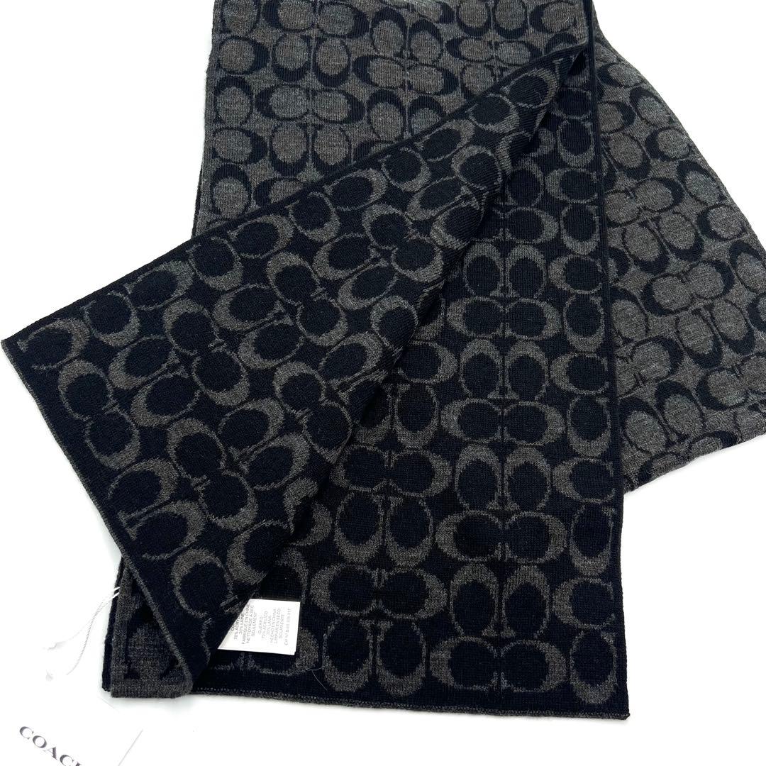 ◆新品 COACHシグネチャー リバーシブル マフラー ユニセックス◆