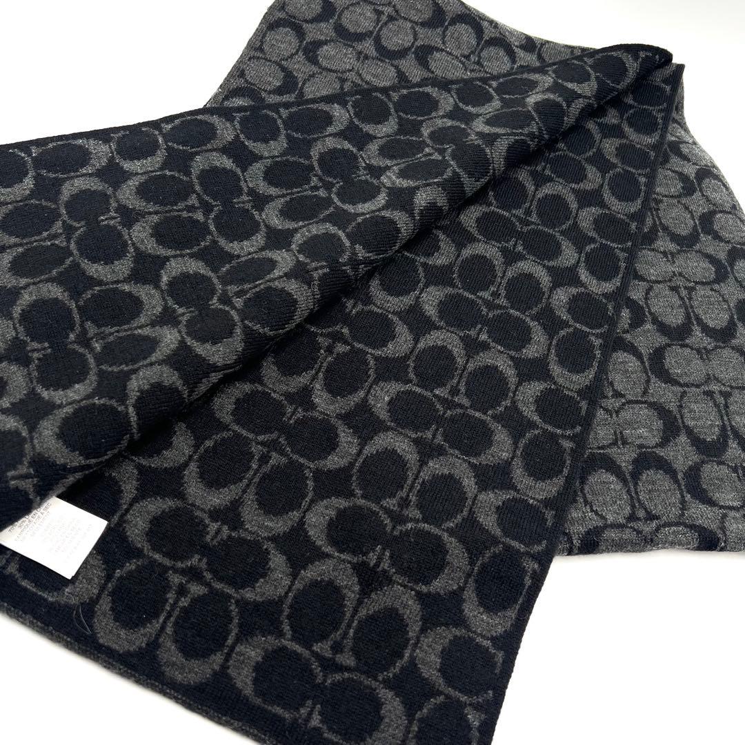 ◆新品 COACHシグネチャー リバーシブル マフラー ユニセックス◆