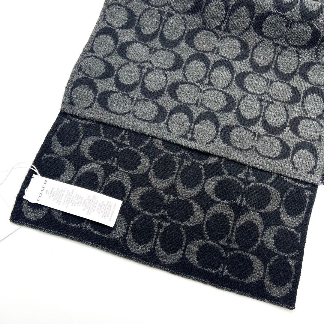 ◆新品 COACHシグネチャー リバーシブル マフラー ユニセックス◆