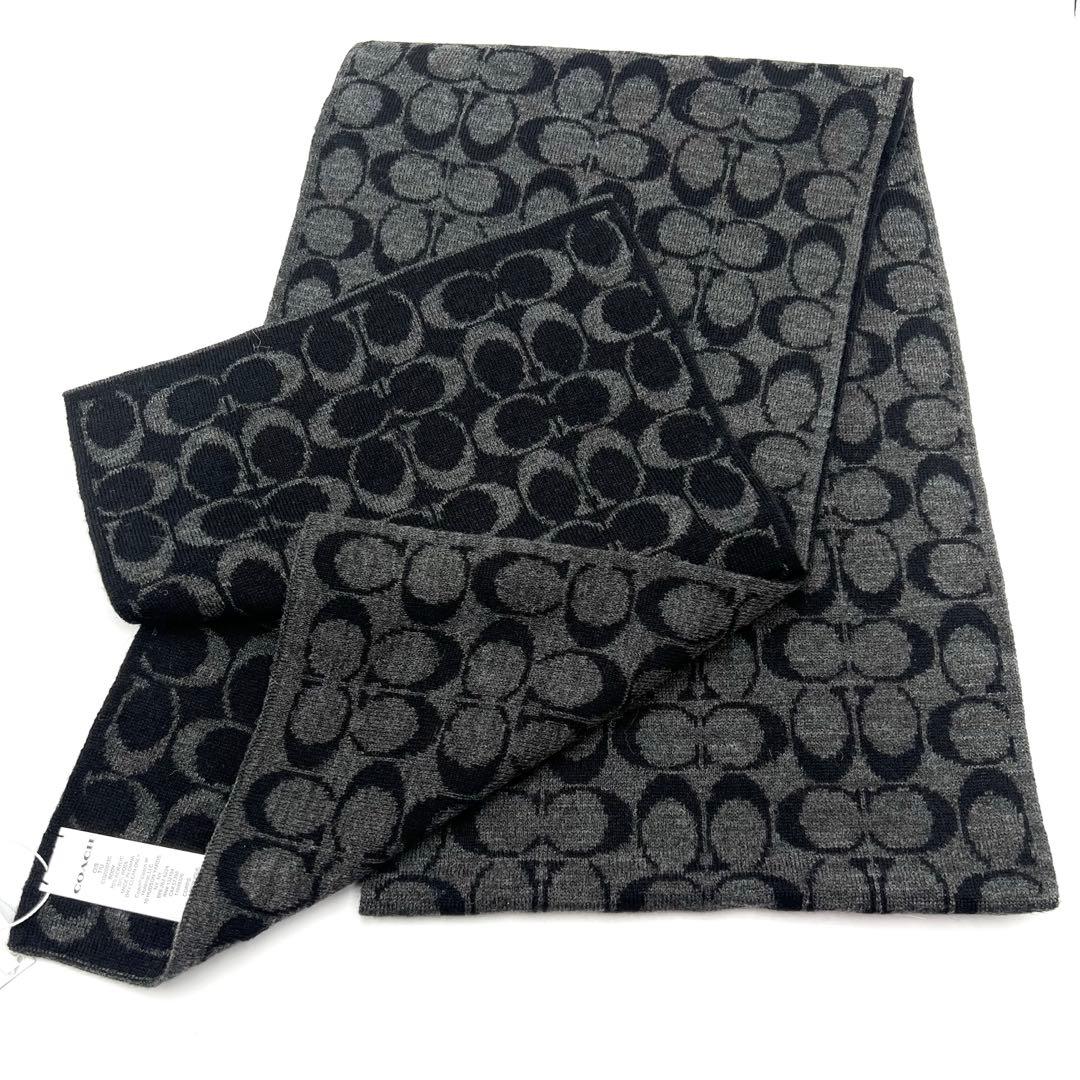 ◆新品 COACHシグネチャー リバーシブル マフラー ユニセックス◆