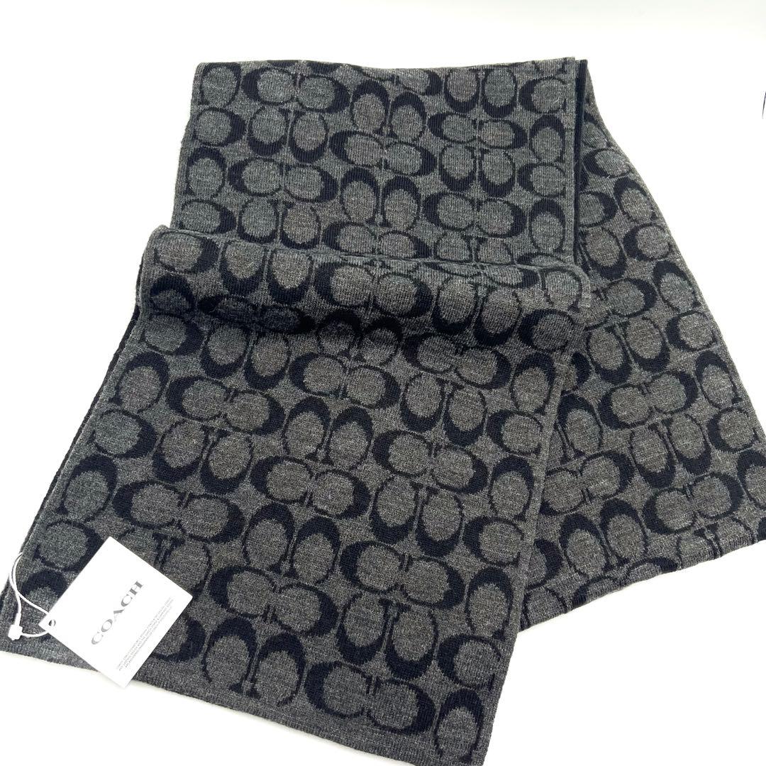 ◆新品 COACHシグネチャー リバーシブル マフラー ユニセックス◆