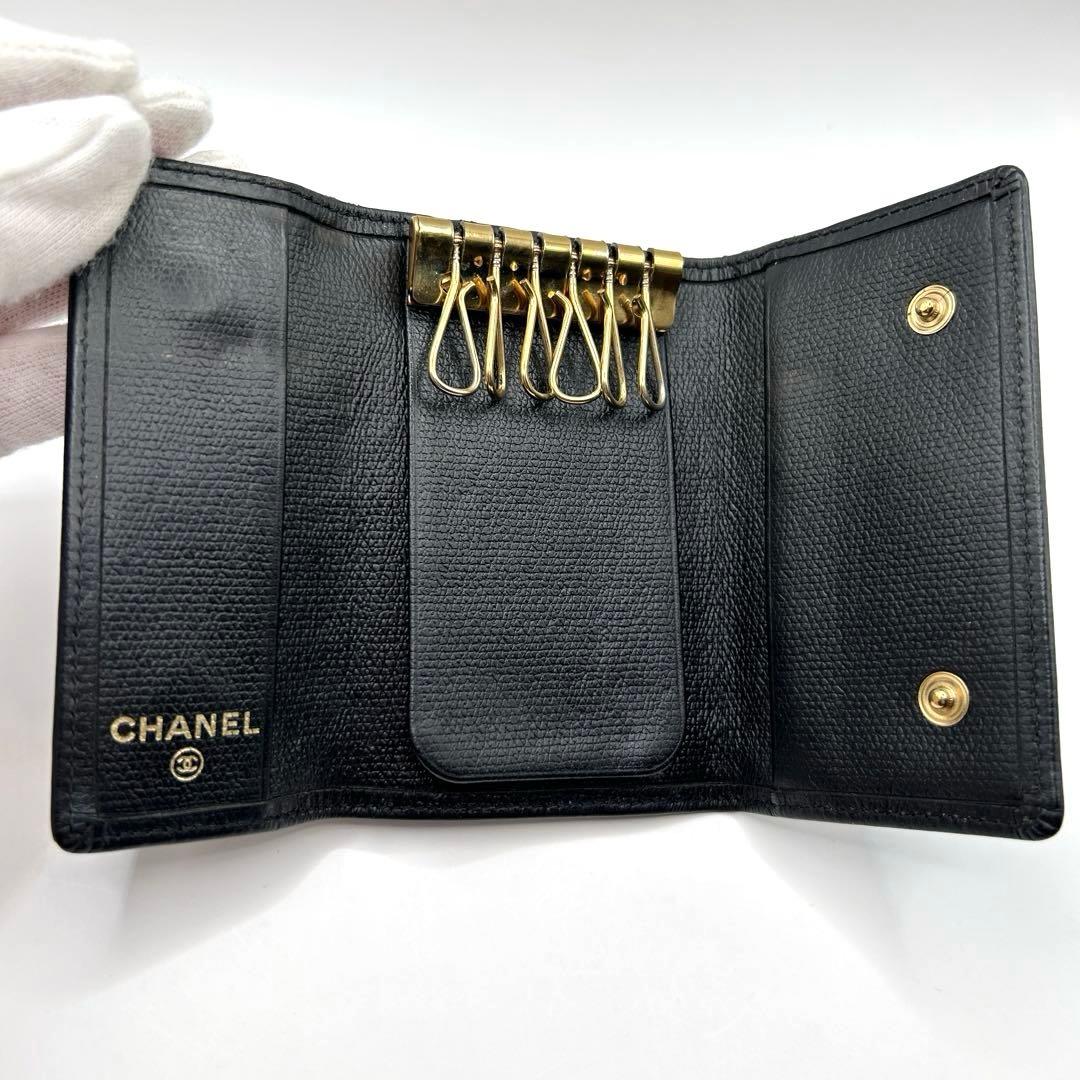 CHANEL シャネル キーケース 6連 ココマーク ロゴ ブラック レザー