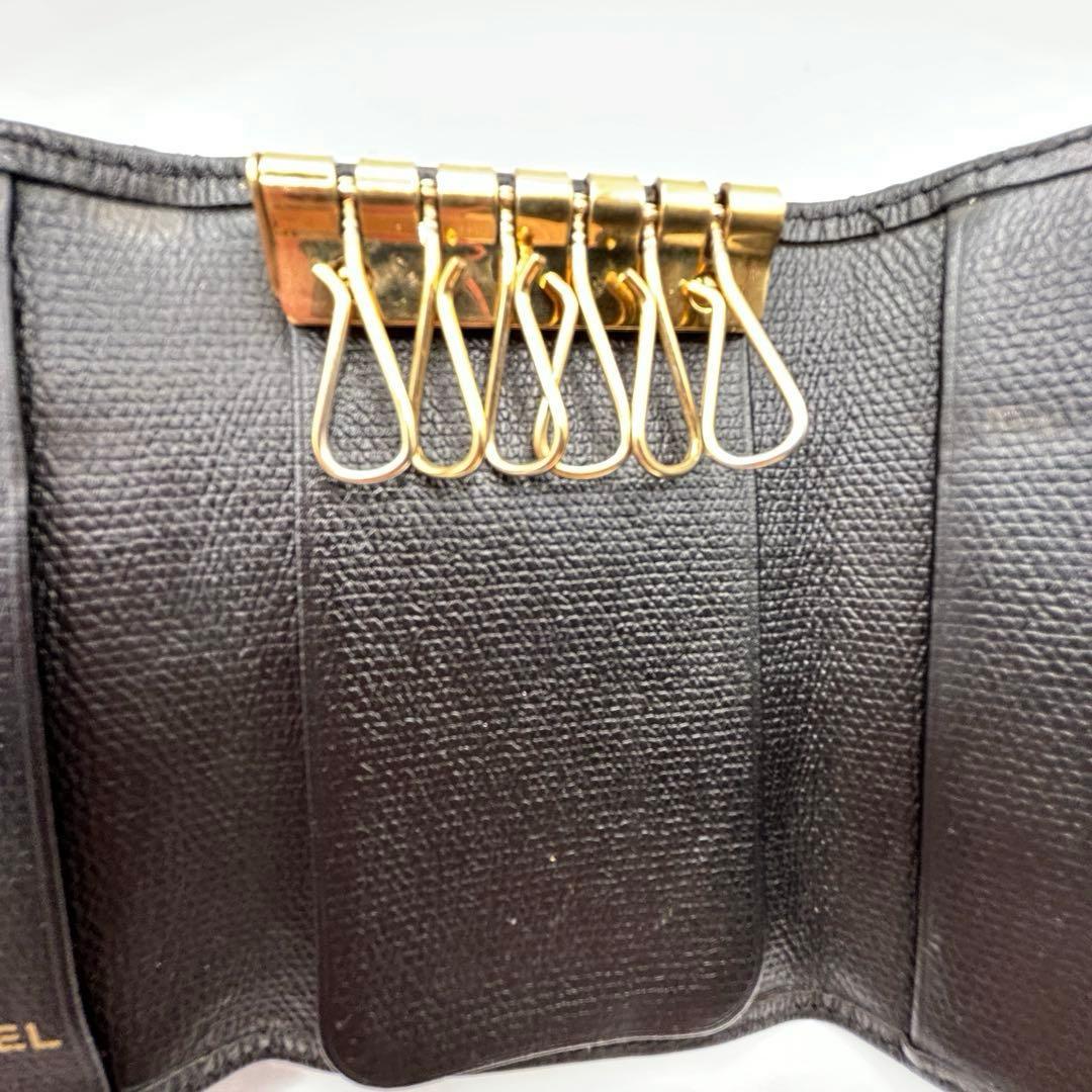 CHANEL シャネル キーケース 6連 ココマーク ロゴ ブラック レザー