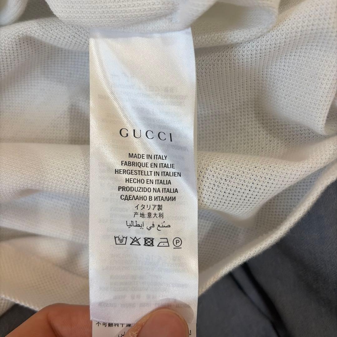 GUCCI ホワイト ポロシャツ ストライプ