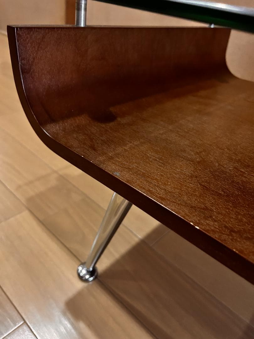 ガラス天板 センターテーブル クローム脚 モダン リビングテーブル ローテーブル