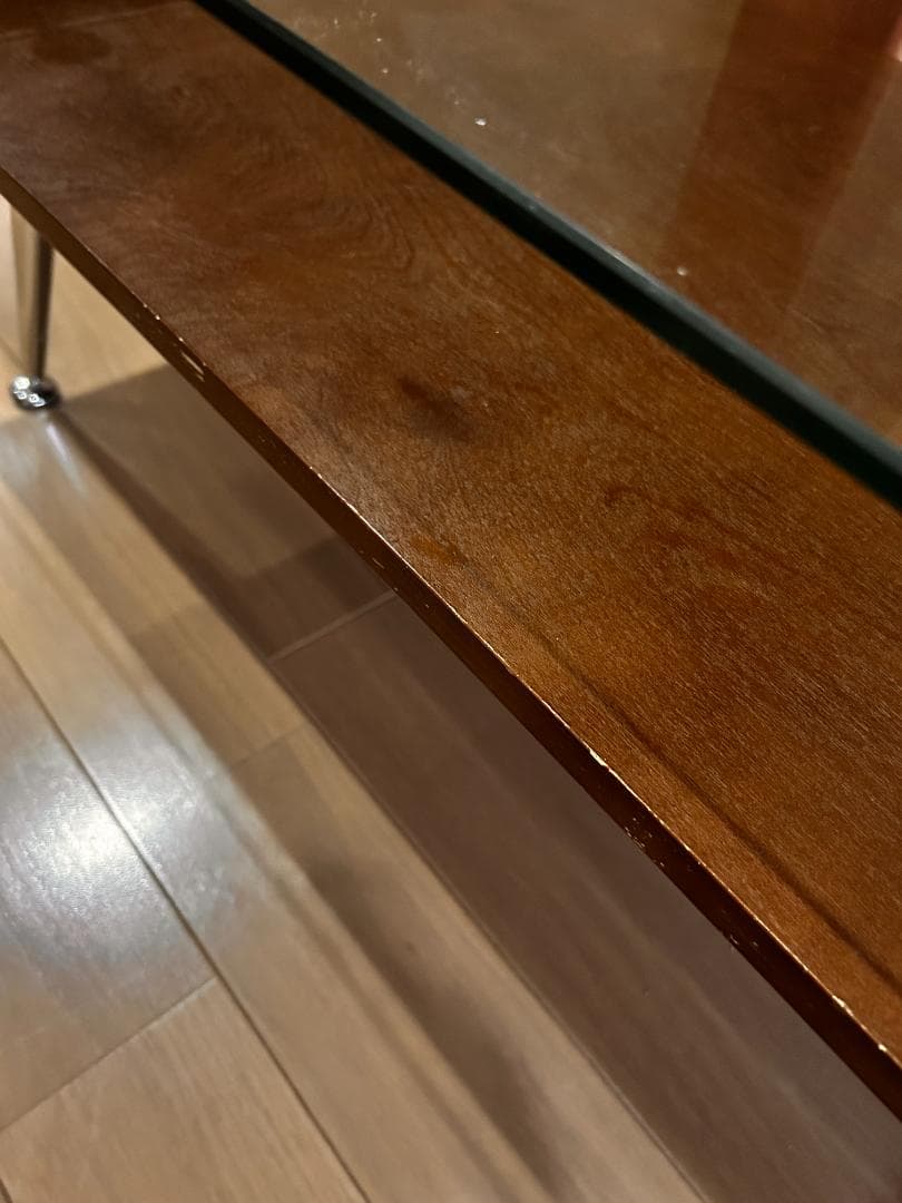 ガラス天板 センターテーブル クローム脚 モダン リビングテーブル ローテーブル