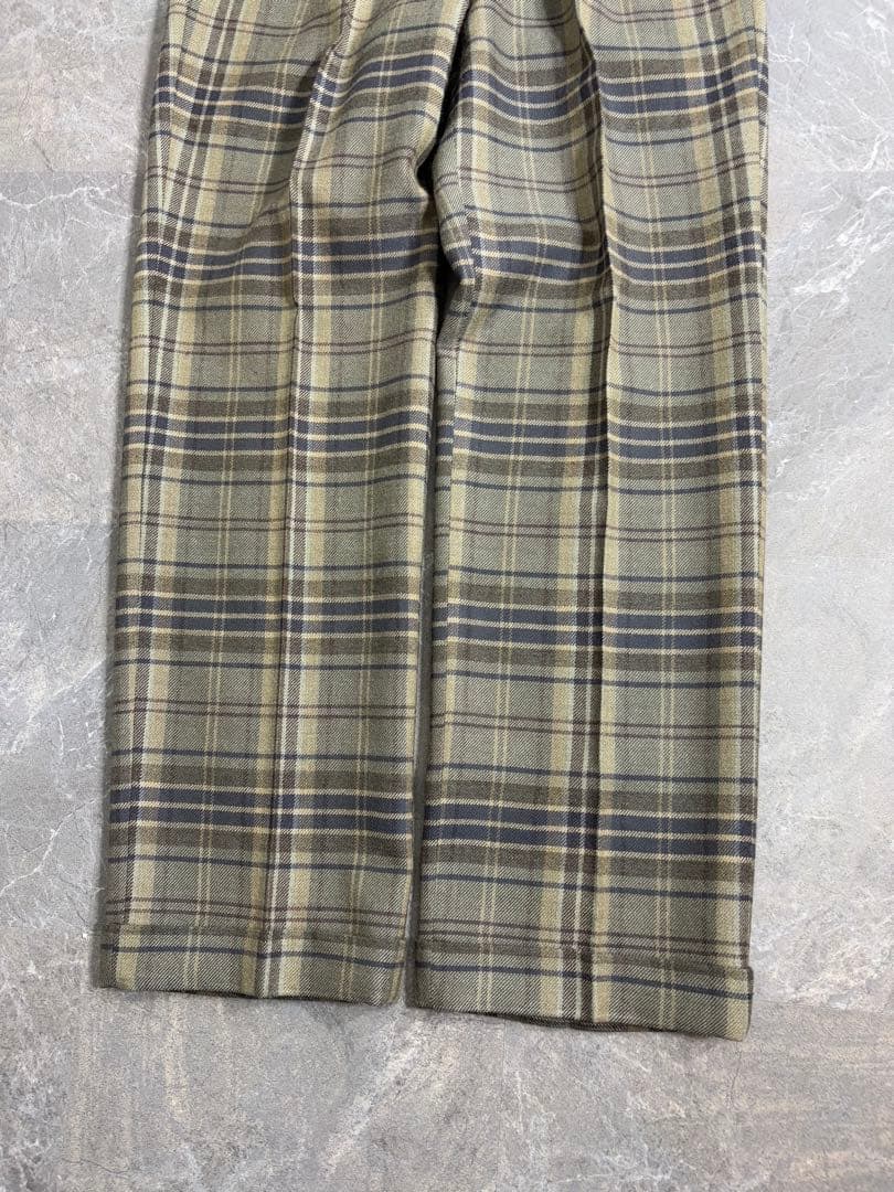 パンツ 90s Vintage wide check slacks wool gray