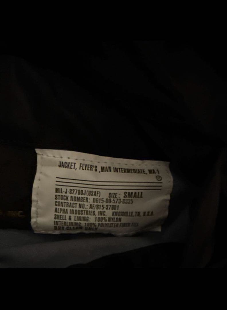 ALPHA アルファ　MA-1 ブラックジャケット オレンジ裏地　MA1