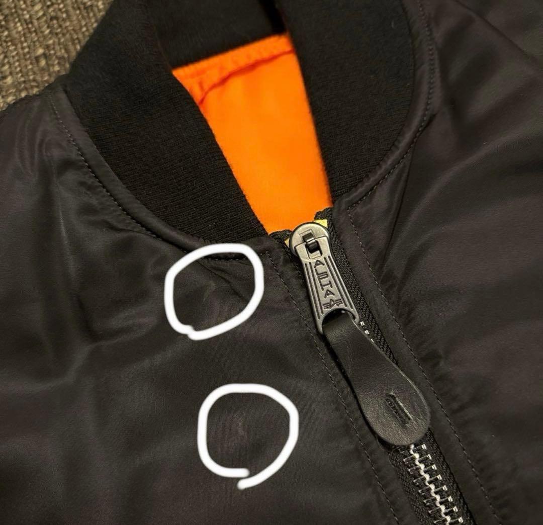 ALPHA アルファ　MA-1 ブラックジャケット オレンジ裏地　MA1