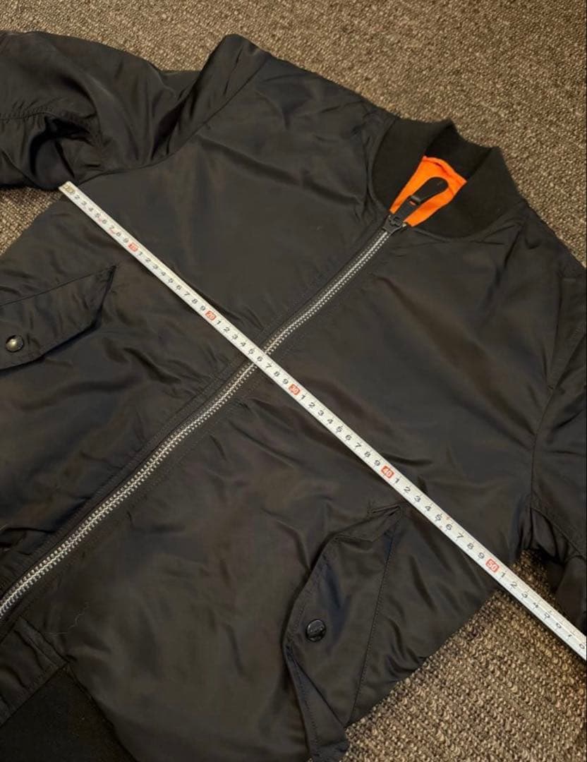 ALPHA アルファ　MA-1 ブラックジャケット オレンジ裏地　MA1