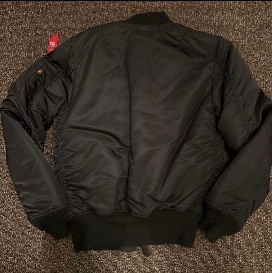 ALPHA アルファ　MA-1 ブラックジャケット オレンジ裏地　MA1