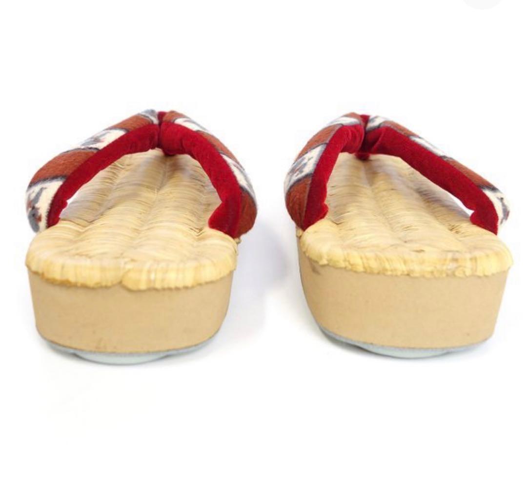 豆千代モダン　アンティーク　畳表　草履 昭和レトロ