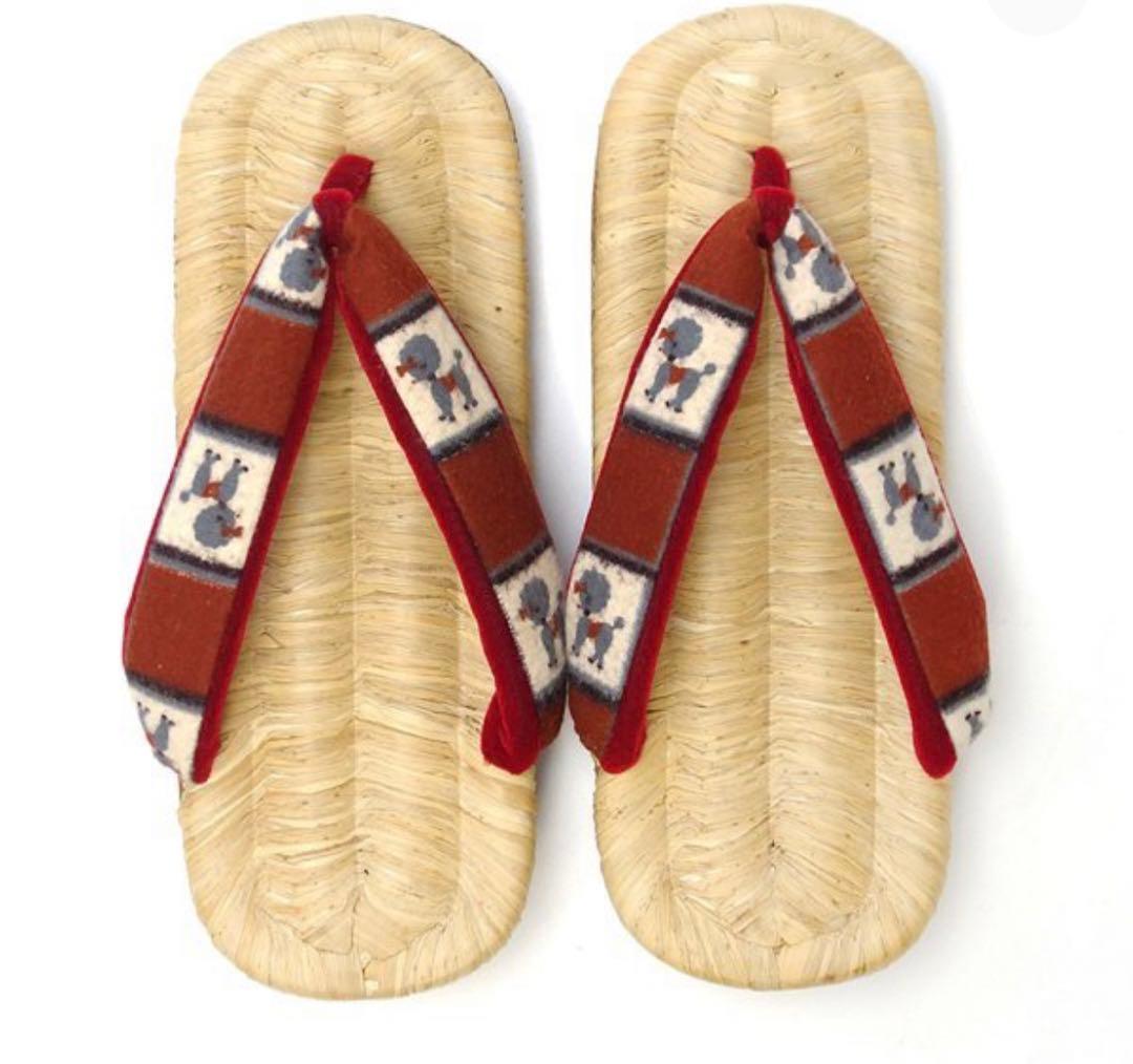 豆千代モダン　アンティーク　畳表　草履 昭和レトロ