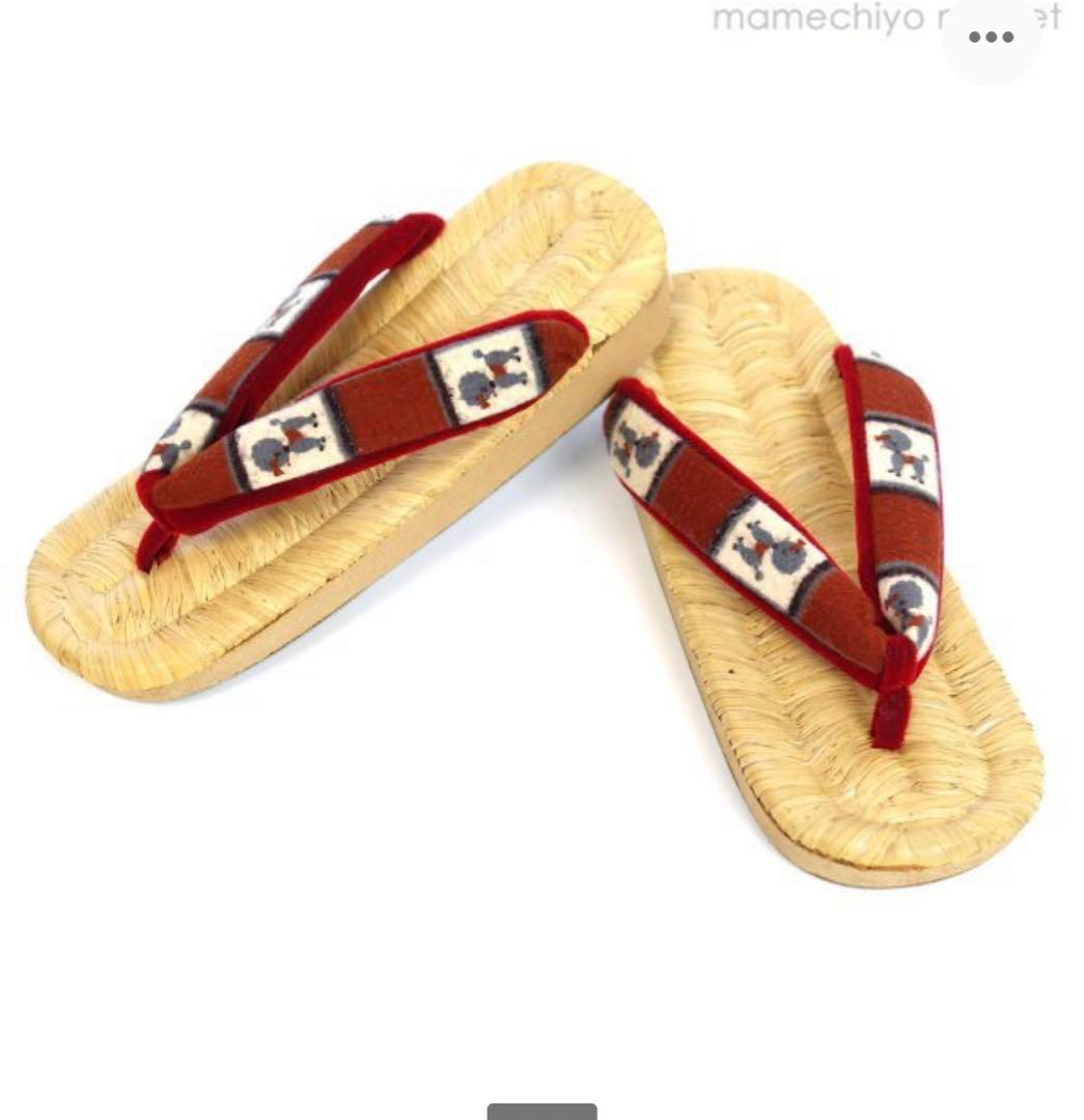 豆千代モダン　アンティーク　畳表　草履 昭和レトロ