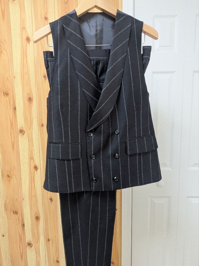 K*n様 Gabriele Pasiniストライプダブルベスト3ピーススーツ46