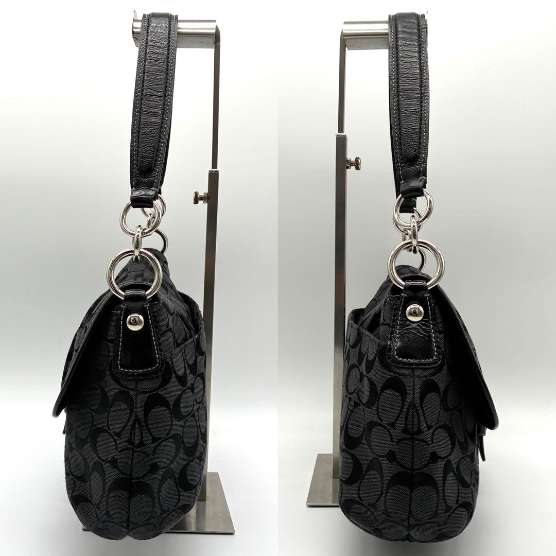 極美品 COACH コーチ ショルダーバッグ シグネチャー F17093 黒