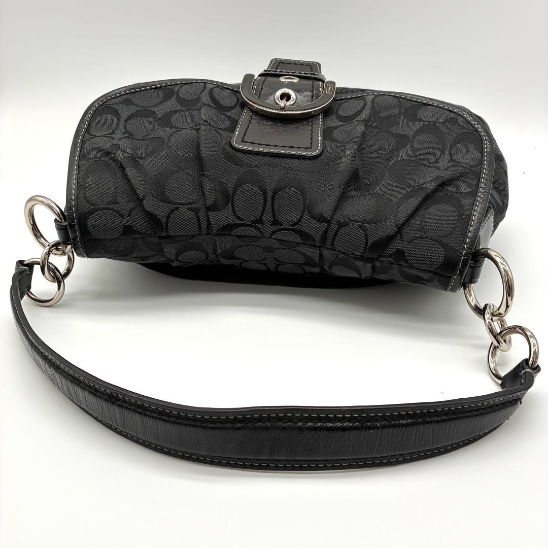 極美品 COACH コーチ ショルダーバッグ シグネチャー F17093 黒