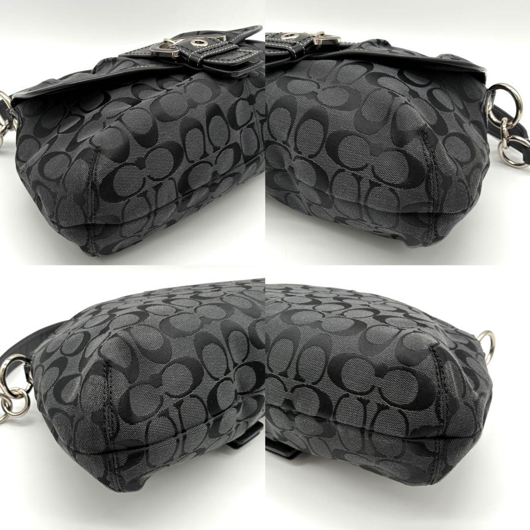 極美品 COACH コーチ ショルダーバッグ シグネチャー F17093 黒