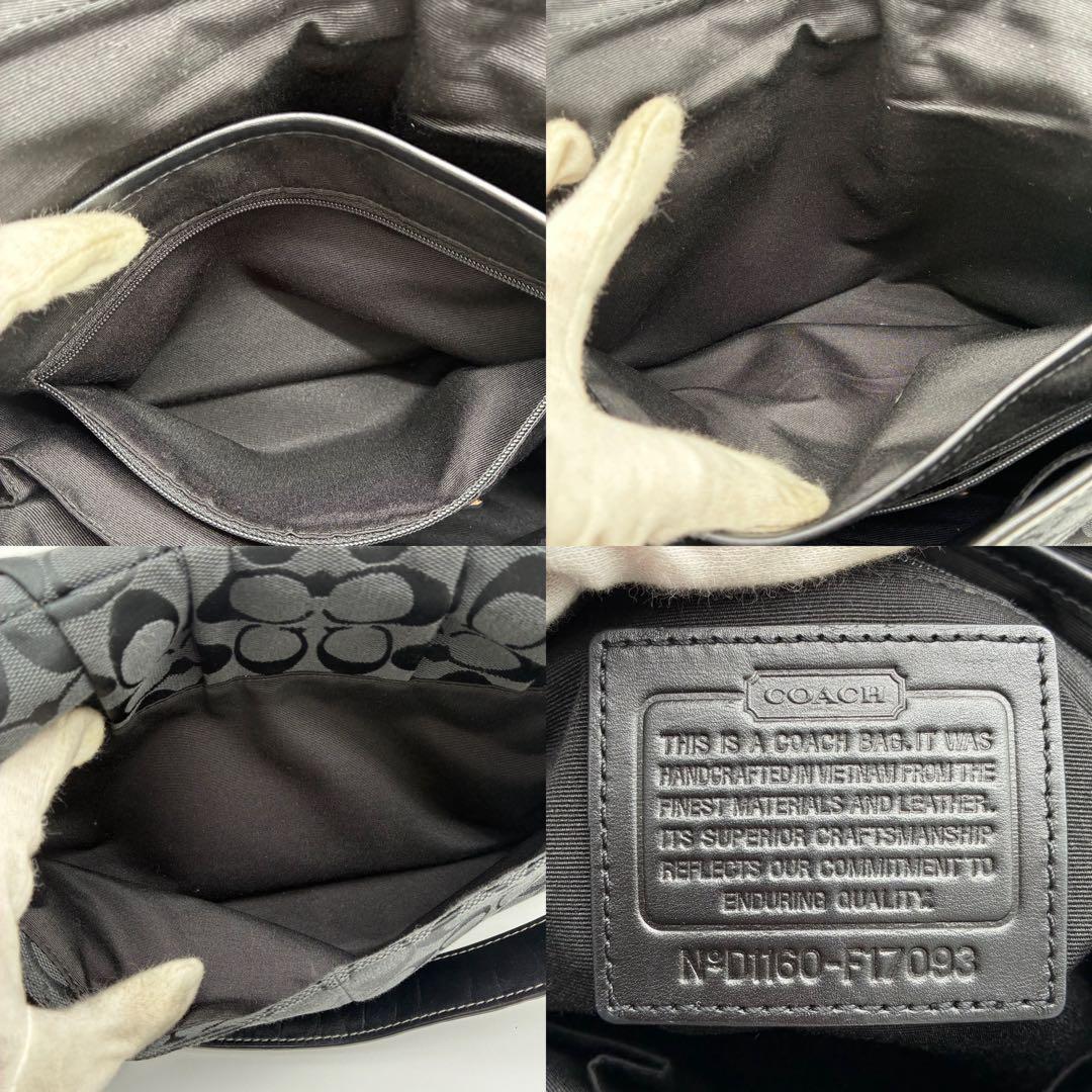 極美品 COACH コーチ ショルダーバッグ シグネチャー F17093 黒