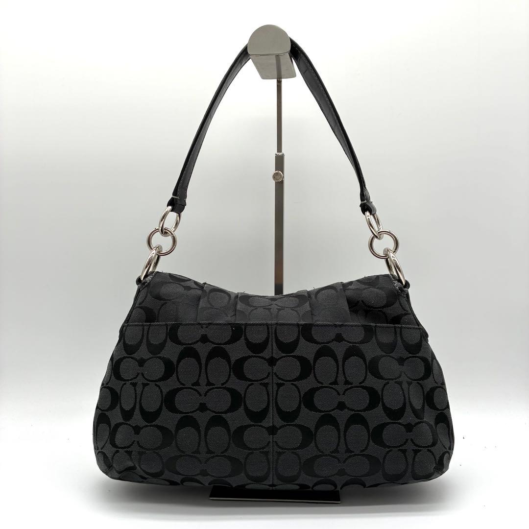 極美品 COACH コーチ ショルダーバッグ シグネチャー F17093 黒
