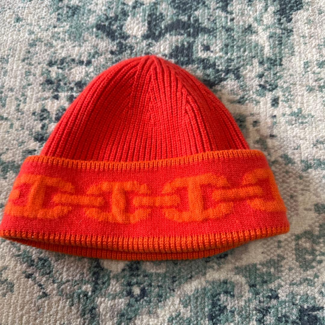 HERMES オレンジ ニット帽 M
