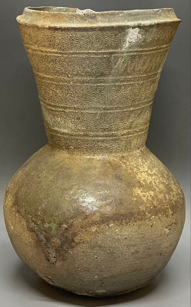 須恵器　新羅　長頸壷　自然釉　L691