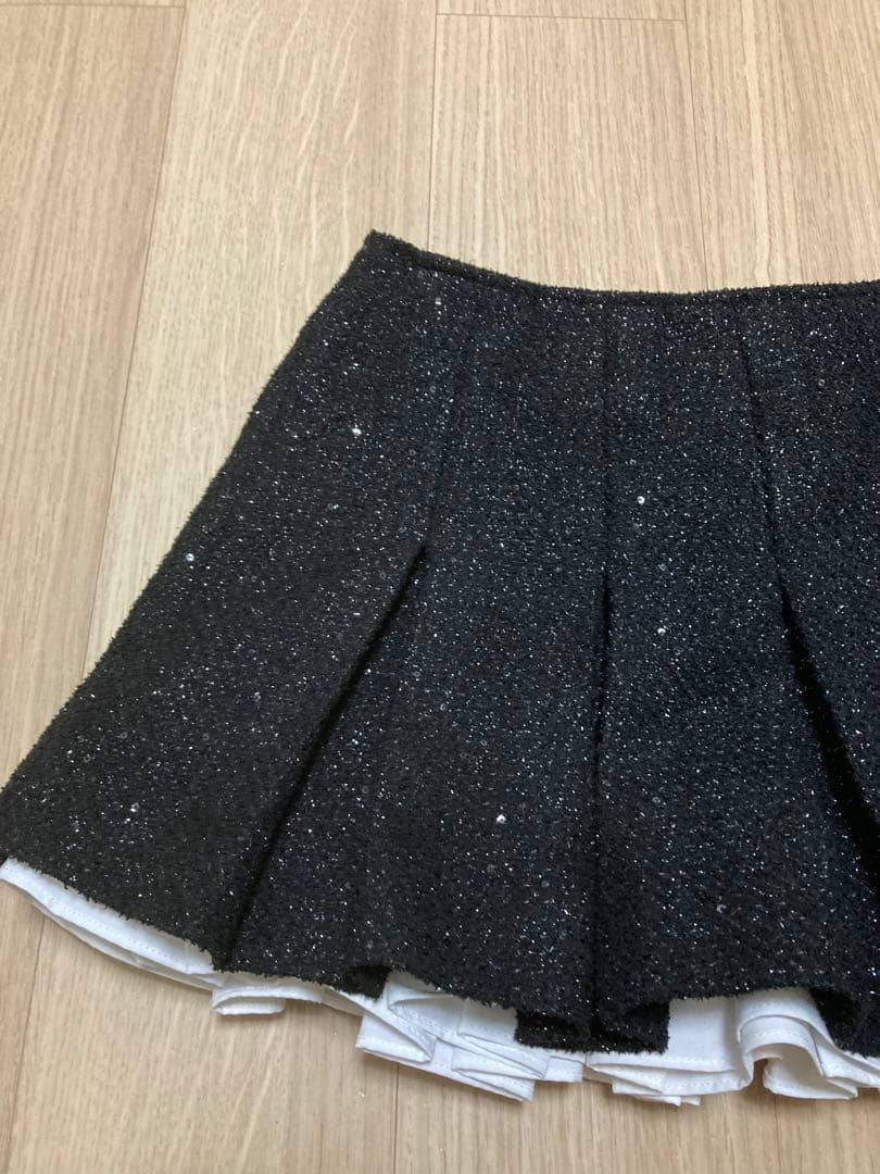 Darich ダーリッチ スパンコールツイードミニスカート ブラック M