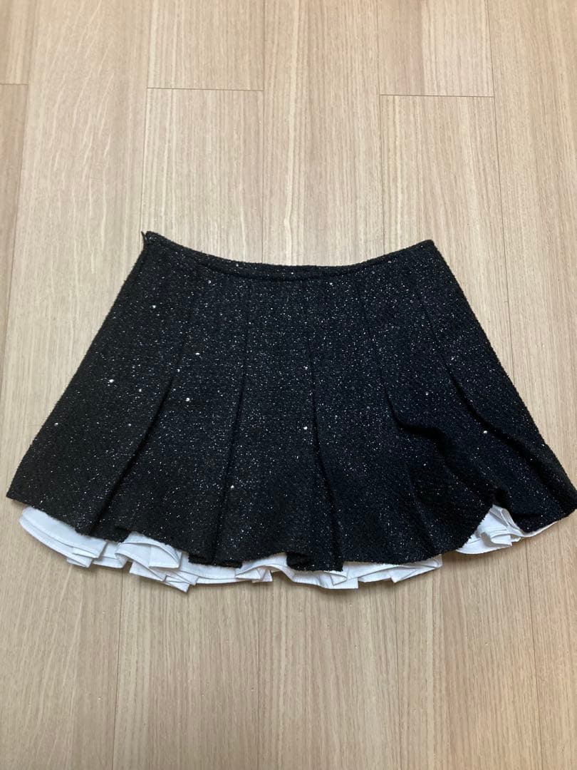 Darich ダーリッチ スパンコールツイードミニスカート ブラック M