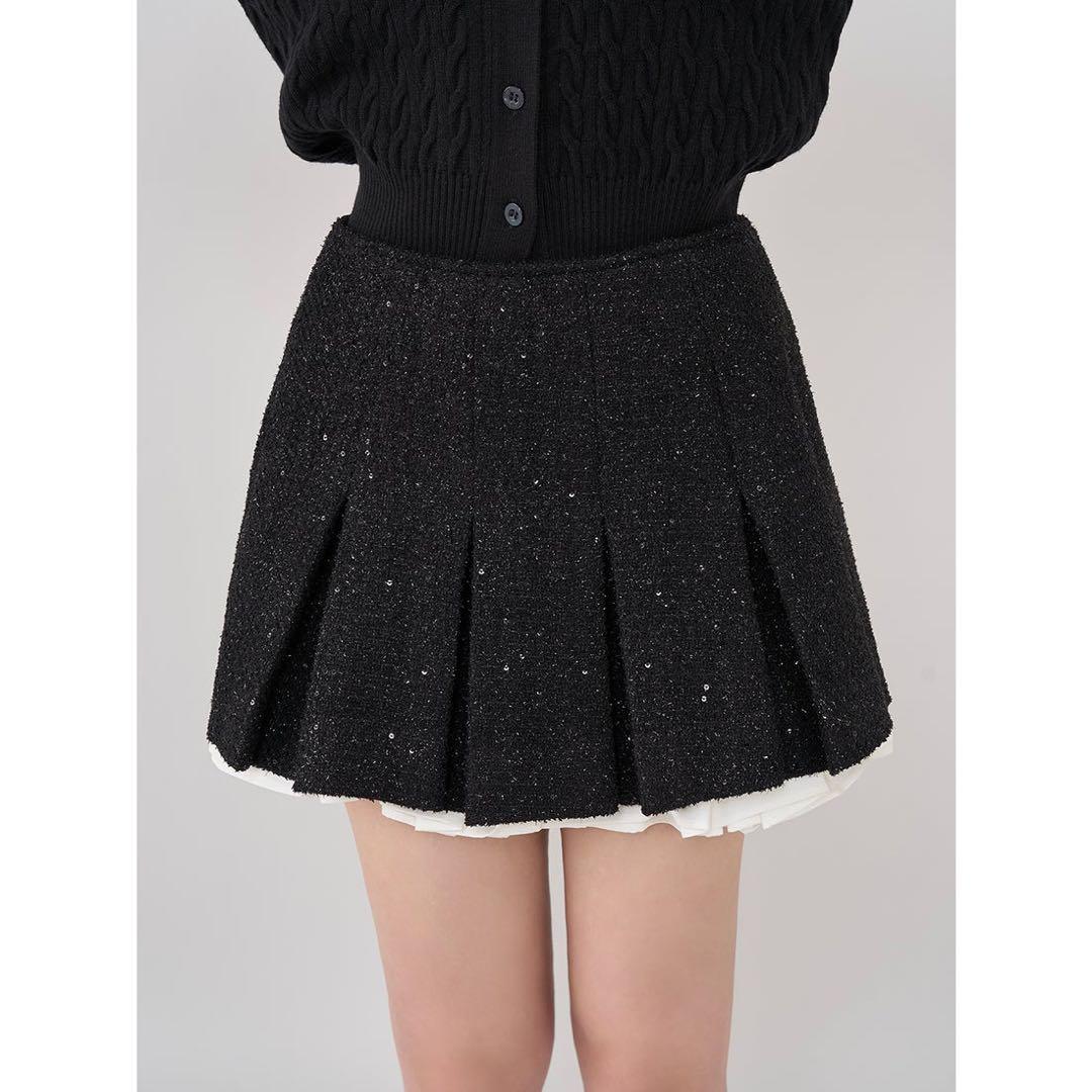 Darich ダーリッチ スパンコールツイードミニスカート ブラック M