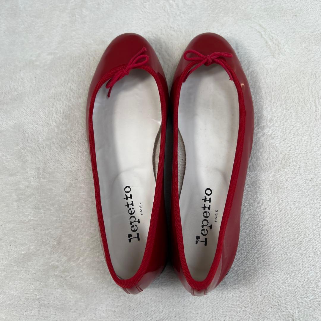 【美品】Repetto レペット バレエシューズ 赤 エナメル 39