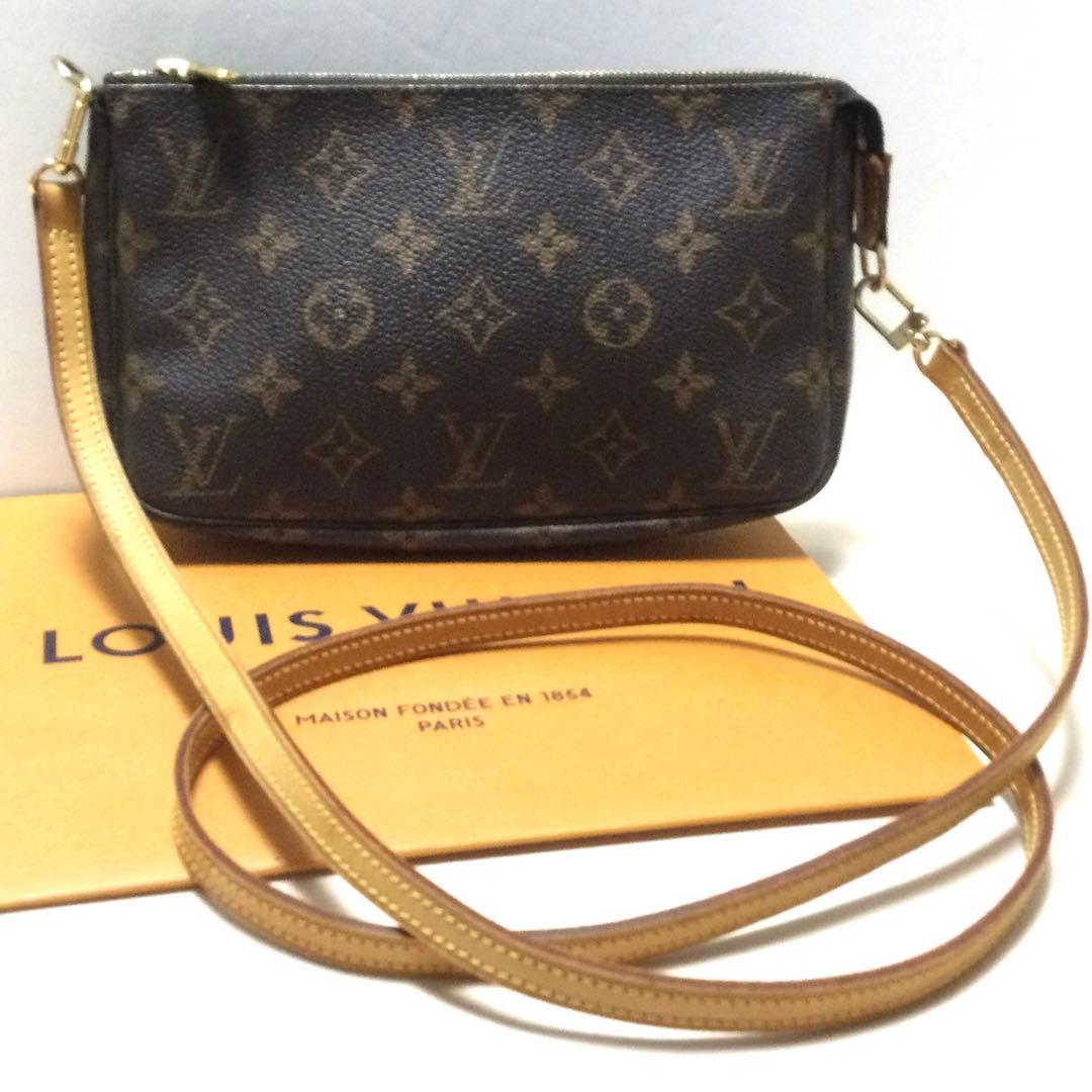 斜めがけ可能★ルイヴィトン モノグラム　アクサリーポーチ　アクセポ　ロングスト付
