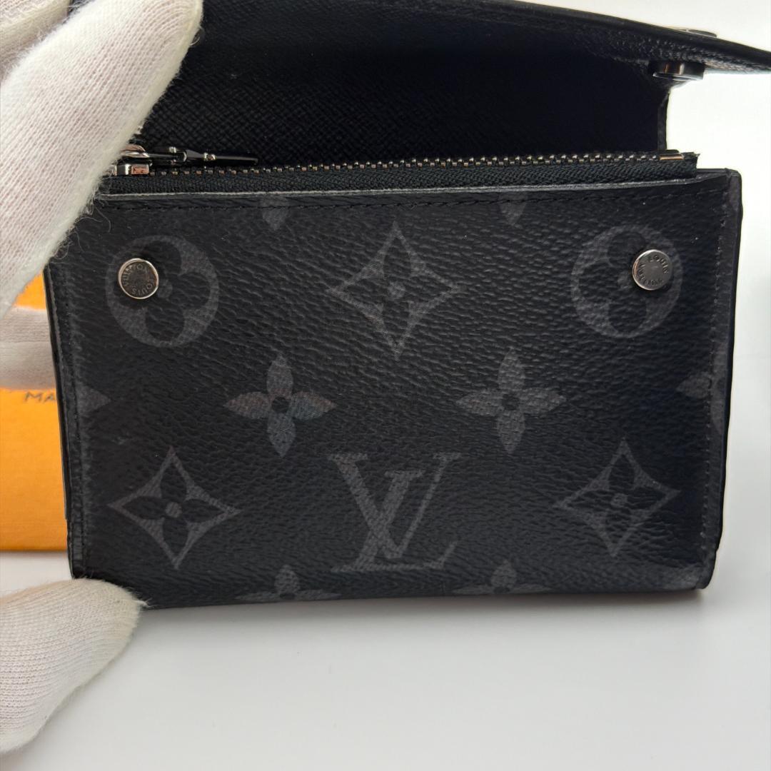 【美品】ルイヴィトン モノグラム エクリプス チェーン コンパクト ウォレット