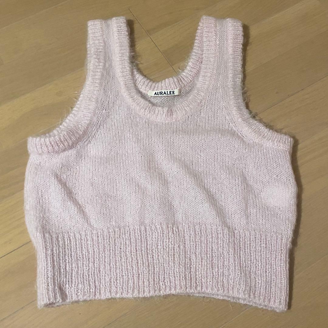 AURALEE ピンク ニットベスト サイズ0