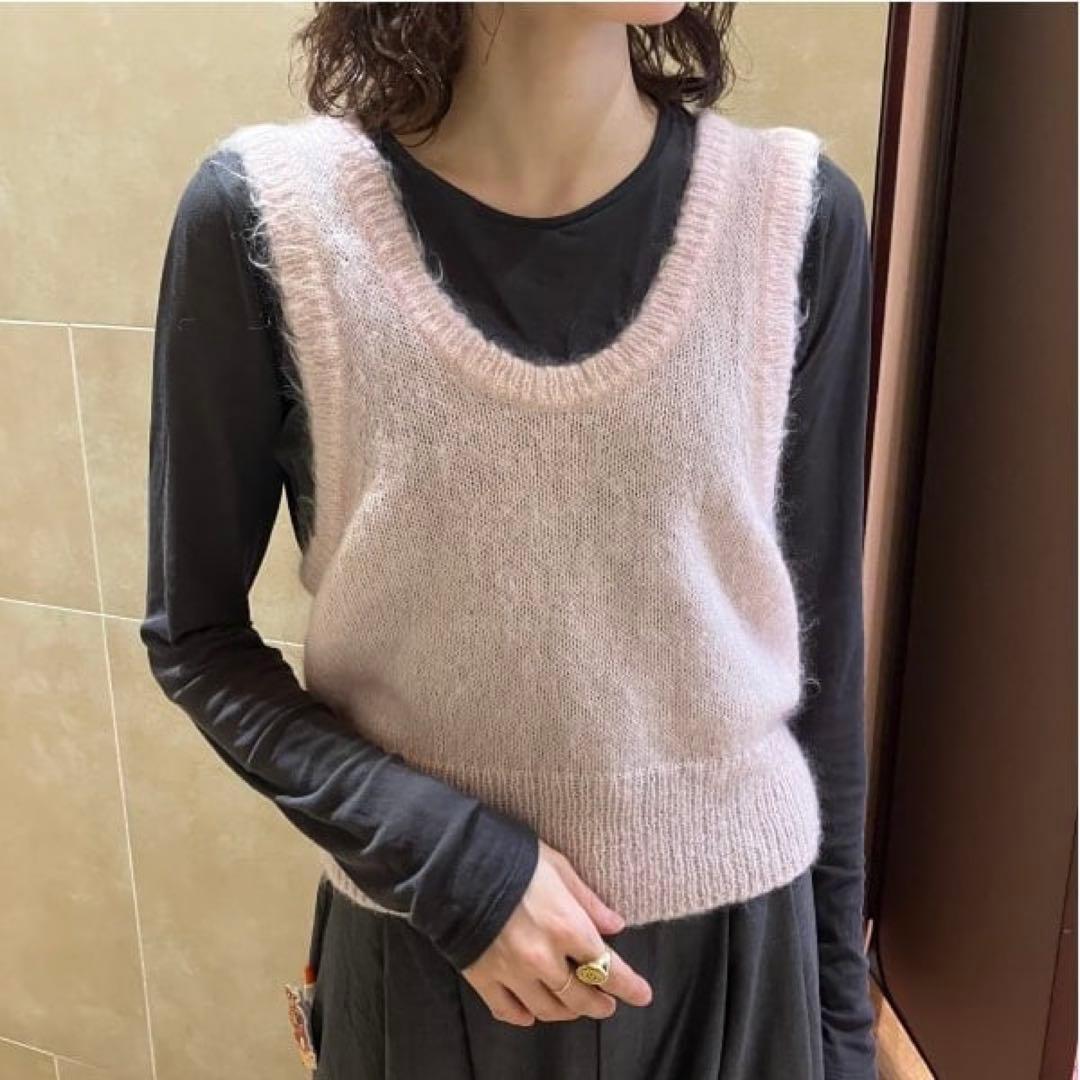 AURALEE ピンク ニットベスト サイズ0