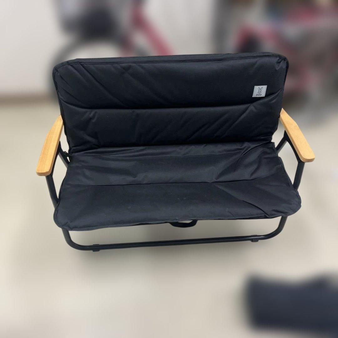DOD グッドラックソファ ブラック 2人掛け 折りたたみチェア キャンプT