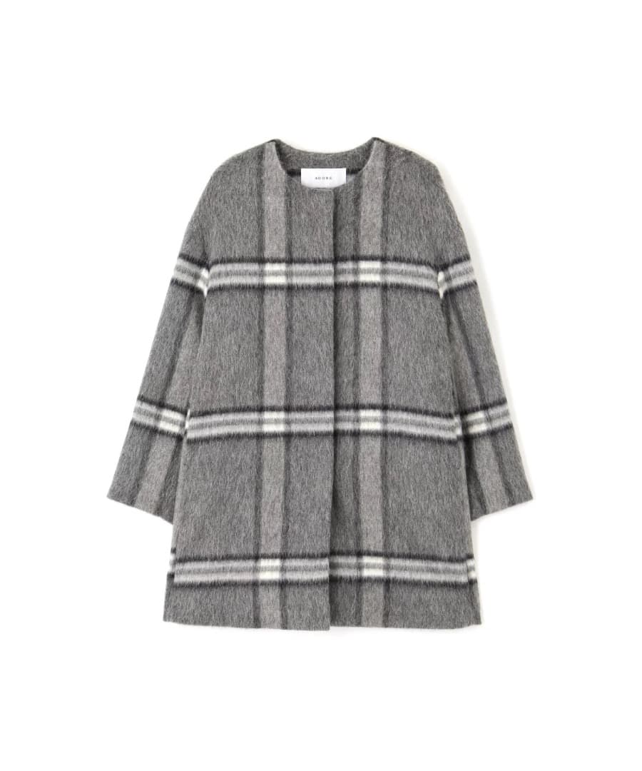 お値下げ★ADORE アルパカシャギーチェックコート