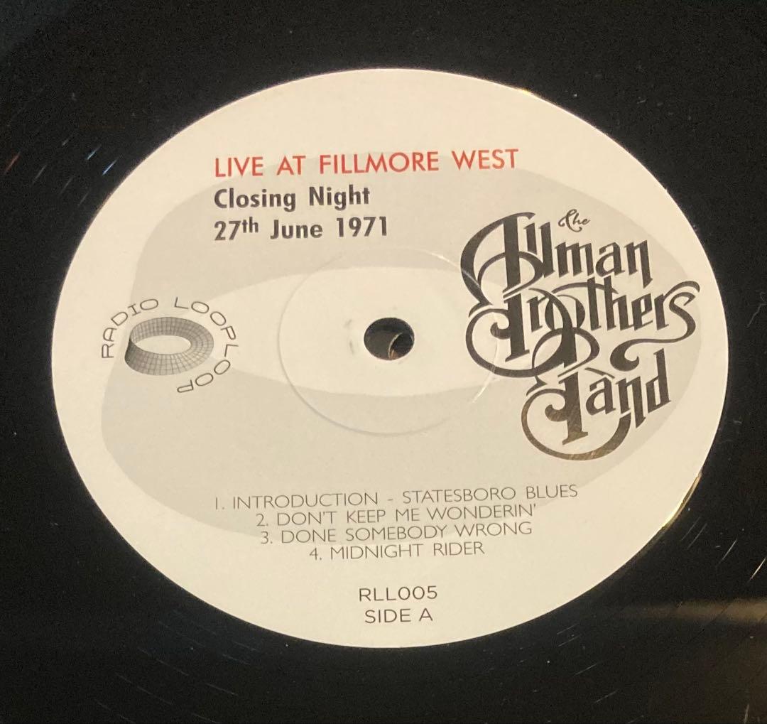 ◾️未発表1971年フィルモアウェスト最終公演■THE ALLMAN BROTHE