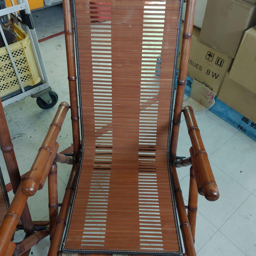 【引き取り限定】竹チェア 竹 畳み式 バンブーチェア アンティーク 2脚まとめて