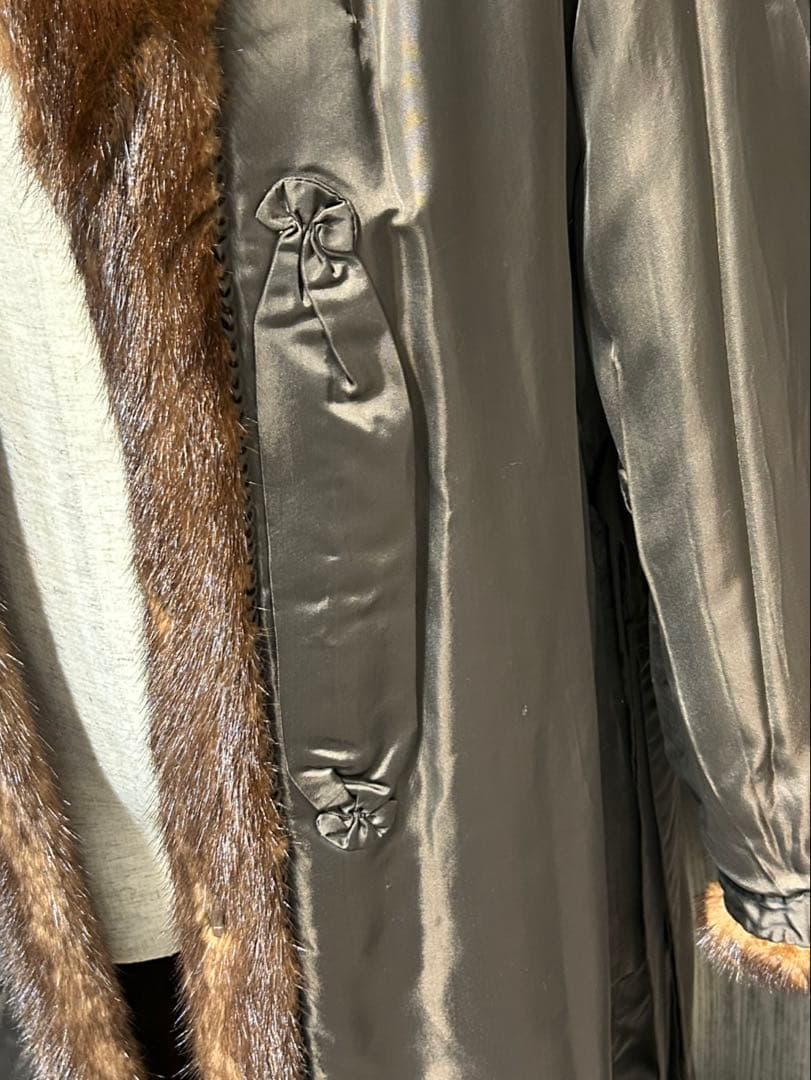 極美品ミンク毛皮ロングコート ブラウン 13