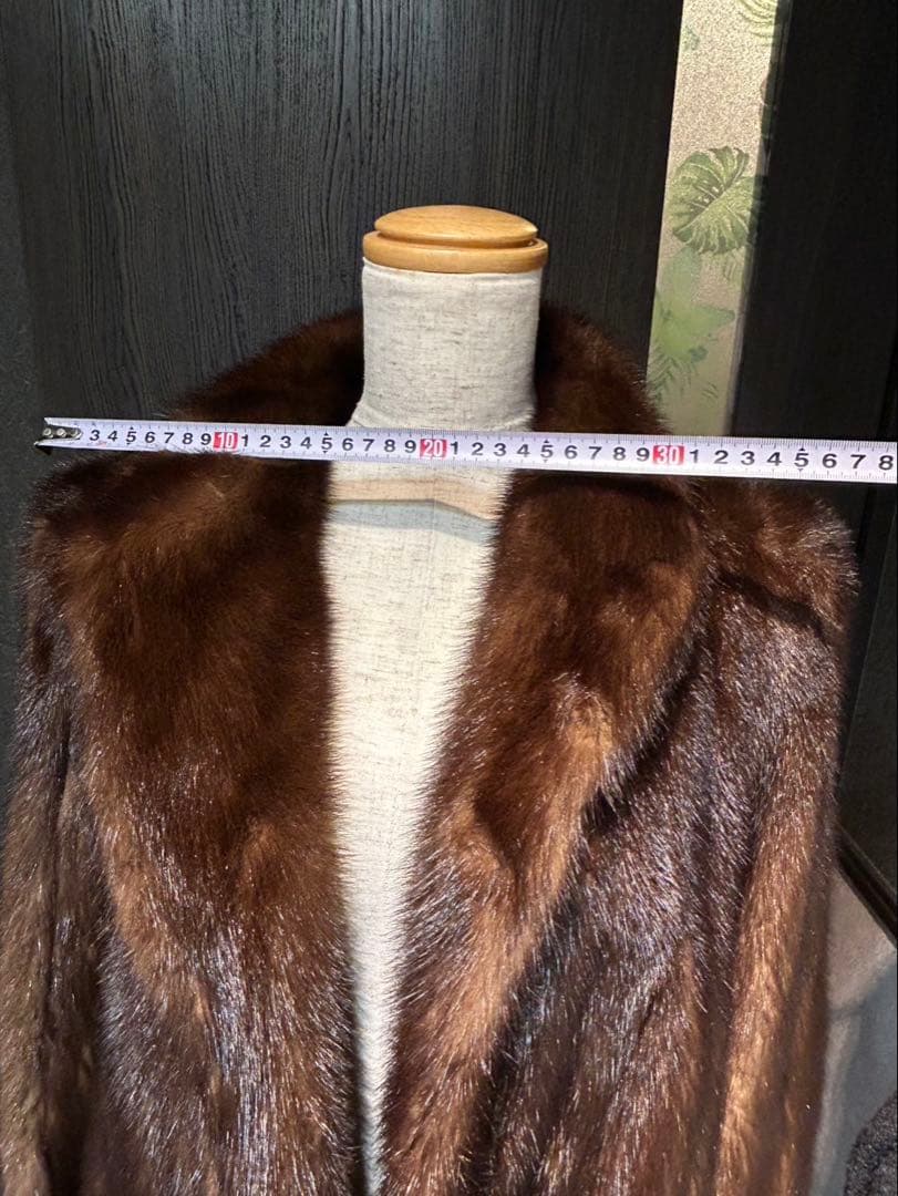 極美品ミンク毛皮ロングコート ブラウン 13