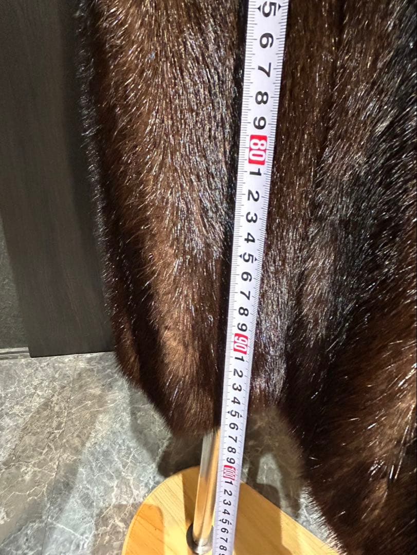 極美品ミンク毛皮ロングコート ブラウン 13