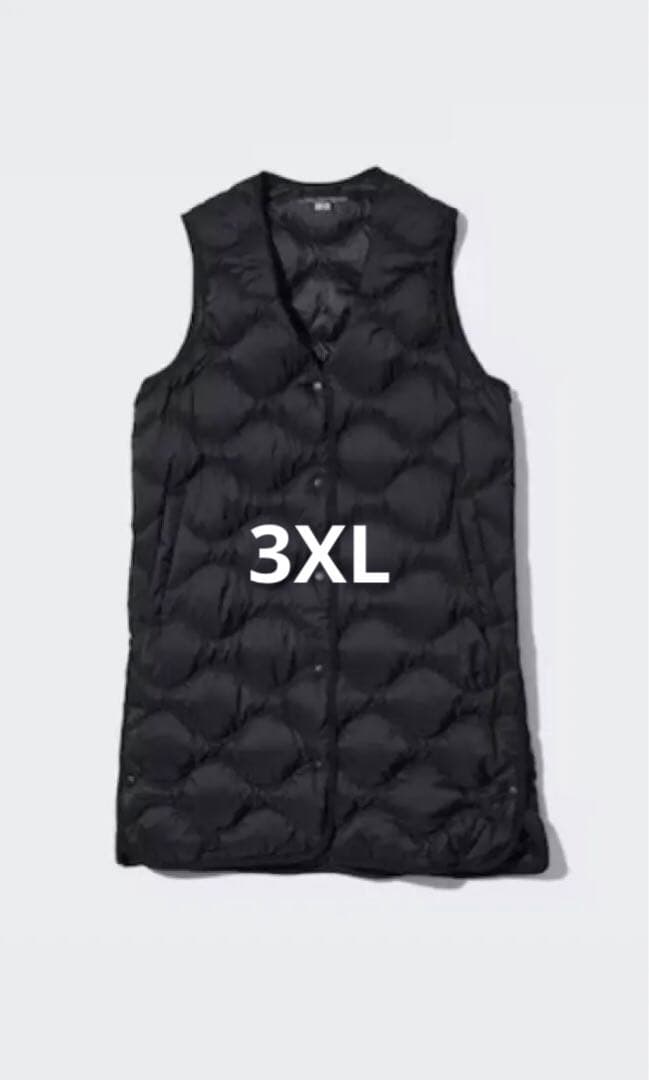 UNIQLO 3XL ウルトラライトダウン　ロングベスト　黒　ブラック